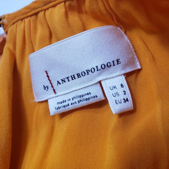 BNNT By Anthropologie Size 2 Orange Wide Leg Jumpsuit Batik Print Cropped Romper - Picture 7 of 10